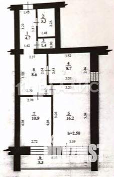 2-к квартира, вторичка, 54м2, 7/9 этаж