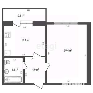 1-к квартира, вторичка, 37м2, 3/10 этаж