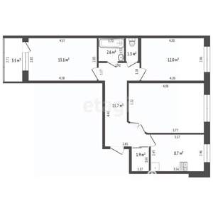 3-к квартира, вторичка, 67м2, 3/9 этаж