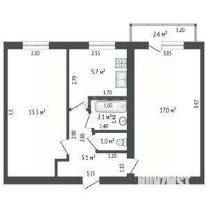 2-к квартира, вторичка, 45м2, 4/5 этаж