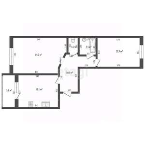 2-к квартира, вторичка, 58м2, 9/9 этаж