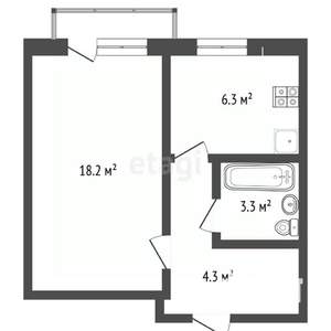 1-к квартира, вторичка, 33м2, 1/5 этаж