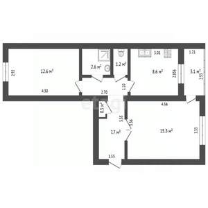 2-к квартира, вторичка, 49м2, 5/5 этаж