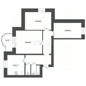 3-к квартира, вторичка, 92м2, 1/11 этаж