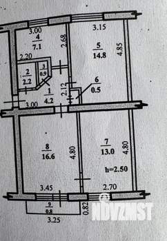 3-к квартира, вторичка, 60м2, 4/5 этаж