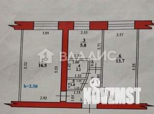2-к квартира, вторичка, 45м2, 1/5 этаж