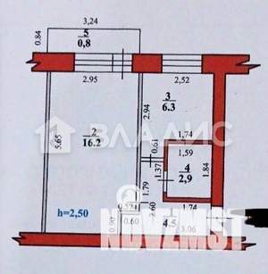 1-к квартира, вторичка, 30м2, 4/5 этаж