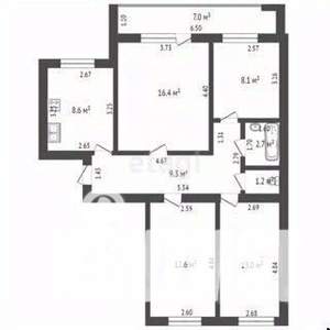 4-к квартира, вторичка, 75м2, 6/9 этаж