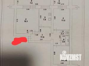 3-к квартира, вторичка, 64м2, 4/9 этаж