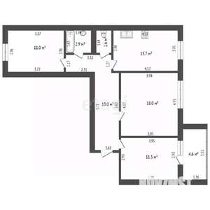 3-к квартира, вторичка, 72м2, 9/9 этаж