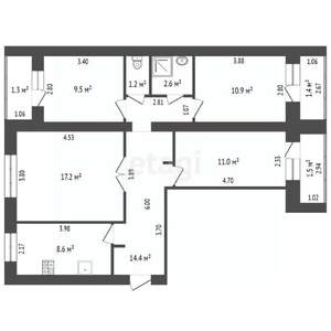 4-к квартира, вторичка, 75м2, 3/9 этаж
