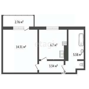 1-к квартира, вторичка, 31м2, 11/17 этаж