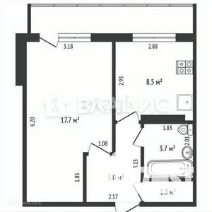 1-к квартира, вторичка, 38м2, 7/9 этаж