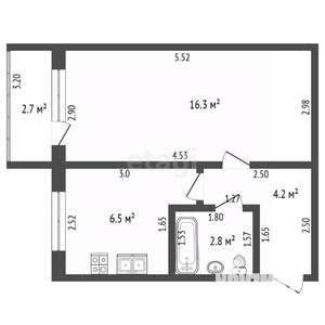 1-к квартира, вторичка, 30м2, 2/5 этаж