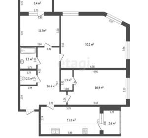 3-к квартира, вторичка, 98м2, 3/9 этаж