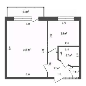 1-к квартира, вторичка, 29м2, 3/5 этаж