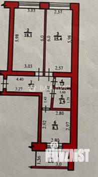2-к квартира, вторичка, 54м2, 2/9 этаж