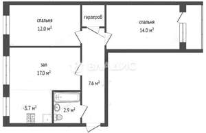 3-к квартира, вторичка, 60м2, 3/5 этаж