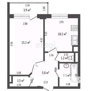 1-к квартира, вторичка, 37м2, 7/9 этаж