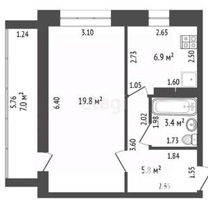 1-к квартира, вторичка, 36м2, 2/9 этаж