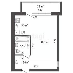 Студия квартира, вторичка, 25м2, 5/10 этаж