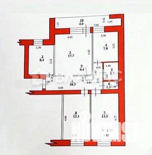 4-к квартира, вторичка, 79м2, 8/9 этаж