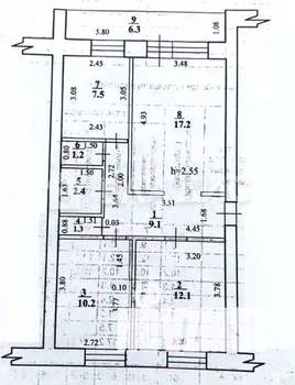 3-к квартира, вторичка, 61м2, 3/5 этаж