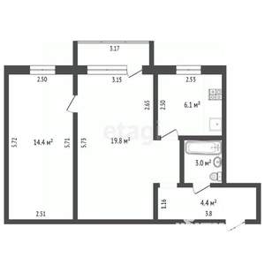2-к квартира, вторичка, 48м2, 5/5 этаж