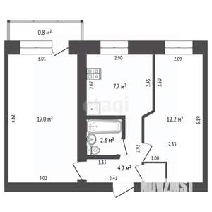 2-к квартира, вторичка, 44м2, 2/5 этаж